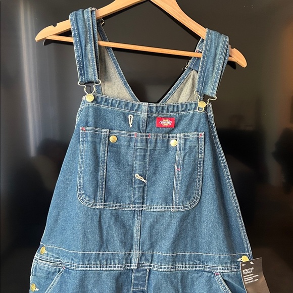 Dickies Men’s Indigo Denim Bib Denim  Overalls 42x34 NEW - Picture 4 of 13